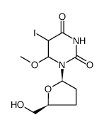 2',3'-dideoxy-5-iodo-6-methoxyuridine Structure