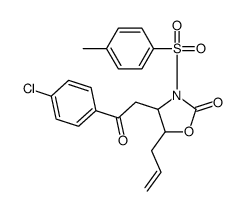 4-[2-(4-chlorophenyl)-2-oxoethyl]-3-(4-methylphenyl)sulfonyl-5-prop-2-enyl-1,3-oxazolidin-2-one结构式