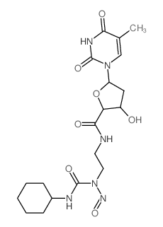 N-[2-(cyclohexylcarbamoyl-nitroso-amino)ethyl]-3-hydroxy-5-(5-methyl-2,4-dioxo-pyrimidin-1-yl)oxolane-2-carboxamide结构式