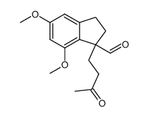 5,7-dimethoxy-1-(3-oxobutyl)-2,3-dihydro-1H-indene-1-carbaldehyde结构式