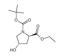 N-(tert-butoxycarbonyl)-trans-4-hydroxy-D-proline ethyl ester Structure