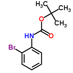 N-(叔丁氧羰基)-2-溴苯胺结构式