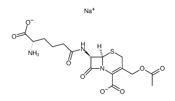 (6R)-3-acetoxymethyl-7t-((Ξ)-5-amino-5-carboxy-pentanoylamino)-8-oxo-(6rH)-5-thia-1-aza-bicyclo[4.2.0]oct-2-ene-2-carboxylic acid; disodium salt结构式