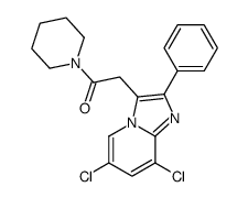 2-(6,8-dichloro-2-phenylimidazo[1,2-a]pyridin-3-yl)-1-piperidin-1-ylethanone Structure