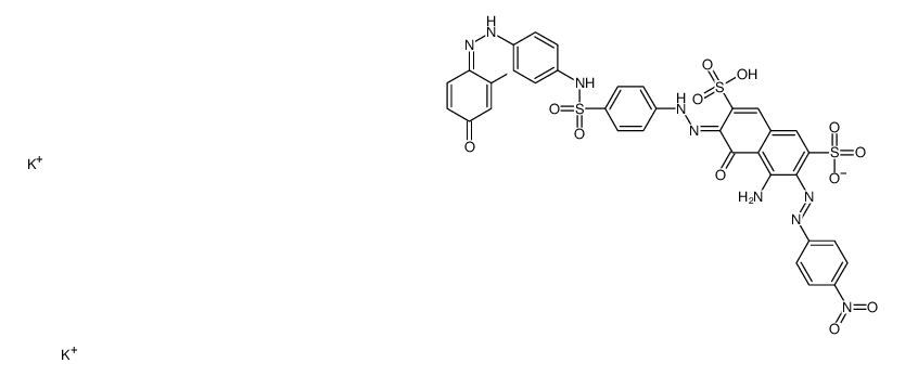 dipotassium,(3Z)-5-amino-3-[[4-[[4-[(2Z)-2-(2-hydroxy-4-oxocyclohexa-2,5-dien-1-ylidene)hydrazinyl]phenyl]sulfamoyl]phenyl]hydrazinylidene]-6-[(4-nitrophenyl)diazenyl]-4-oxonaphthalene-2,7-disulfonate Structure