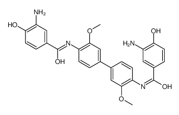 N,N'-(3,3'-dimethoxy[1,1'-biphenyl]-4,4'-diyl)bis[3-amino-4-hydroxybenzamide]结构式