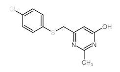 6-{[((4-氯苯基)硫烷基]甲基}-2-甲基-4-嘧啶醇结构式