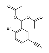 [acetyloxy-(2-bromo-5-cyanophenyl)methyl] acetate结构式