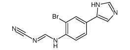 N'-[2-bromo-4-(1H-imidazol-5-yl)phenyl]-N-cyanomethanimidamide结构式