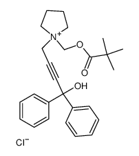1-(4-hydroxy-4,4-diphenylbut-2-yn-1-yl)-1-((pivaloyloxy)methyl)pyrrolidin-1-ium chloride Structure