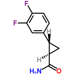 (1R,2R)-2-(3,4-二氟苯基)环丙烷甲酰胺结构式
