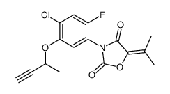 3-(5-but-3-yn-2-yloxy-4-chloro-2-fluorophenyl)-5-propan-2-ylidene-1,3-oxazolidine-2,4-dione结构式