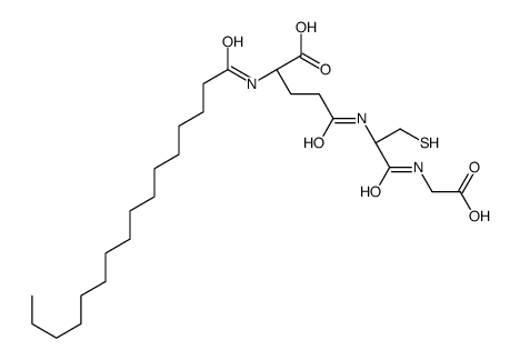 (2S)-5-[[(2R)-1-(carboxymethylamino)-1-oxo-3-sulfanylpropan-2-yl]amino]-2-(hexadecanoylamino)-5-oxopentanoic acid结构式