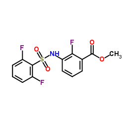 Methyl 3-{[(2,6-difluoropheyl)sulfonyl]amino}-2-fluorabenzoate structure