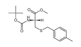 methyl N-(tert-butoxycarbonyl)-S-(4-methylbenzyl)-L-cysteinate结构式