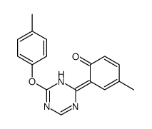 4-methyl-6-[6-(4-methylphenoxy)-1H-1,3,5-triazin-2-ylidene]cyclohexa-2,4-dien-1-one Structure