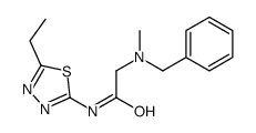 2-[benzyl(methyl)amino]-N-(5-ethyl-1,3,4-thiadiazol-2-yl)acetamide结构式
