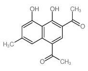1-(4-acetyl-1,8-dihydroxy-6-methyl-naphthalen-2-yl)ethanone结构式
