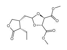 (4R,5R)-dimethyl 2-(((3R,4S)-4-ethyl-5-oxotetrahydrofuran-3-yl)methyl)-1,3-dioxolane-4,5-dicarboxylate结构式