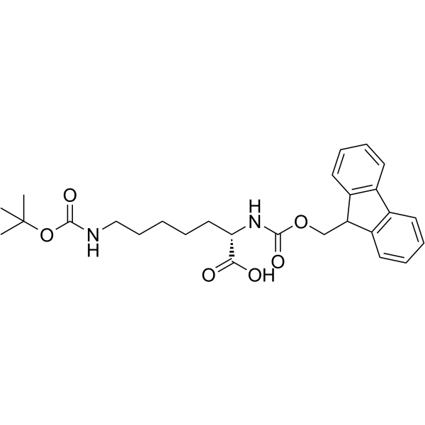 (S)-2-((((9H-芴-9-基)甲氧基)羰基)氨基)-7-((叔丁氧基羰基)氨基)庚酸结构式