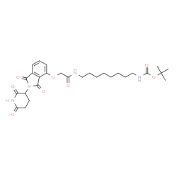 (8-(2-((2-(2,6-二氧代哌啶-3-基)-1,3-二氧代异吲哚啉-4-基)氧基)乙酰氨基)辛基)氨基甲酸叔丁酯结构式