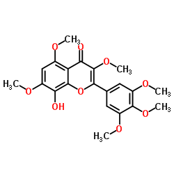 8-羟基-3,5,7,3',4',5'-六甲氧基黄酮结构式