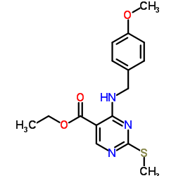 4-(4-Methoxybenzylamino)-5-ethoxycarbonyl-2-Methylthiopyrimidine Structure