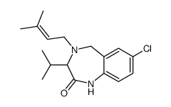 7-chloro-4-(3-methylbut-2-enyl)-3-propan-2-yl-3,5-dihydro-1H-1,4-benzodiazepin-2-one Structure
