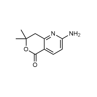 2-氨基-7,7-二甲基-7,8-二氢-5H-吡喃并[4,3-b]吡啶-5-酮结构式