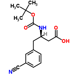 Boc-(R)-3-氨基-4-(3-氰基苯基)-丁酸结构式