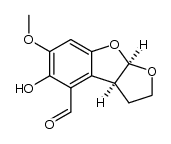 (-)-2,3,3aS,8aR-tetrahydro-5-hydroxy-6-methoxy[2,3-d]-benzo[b]furan-4-carboxaldehyde结构式