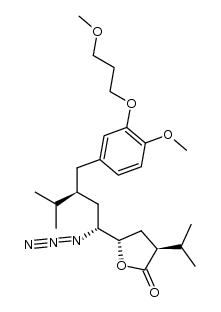 (3S,5S)-5-((1S,3S)-1-azido-3-(4-methoxy-3-(3-methoxypropoxy)benzyl)-4-methylpentyl)-3-isopropyldihydrofuran-2(3H)-one结构式