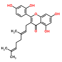 3-香叶基-5,7,2',4'-四羟基黄酮结构式