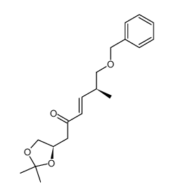 (E)-(S)-6-Benzyloxy-1-((R)-2,2-dimethyl-[1,3]dioxolan-4-yl)-5-methyl-hex-3-en-2-one结构式
