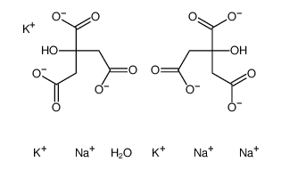 tripotassium,trisodium,2-hydroxypropane-1,2,3-tricarboxylate,hydrate Structure