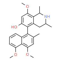 (1S)-1,2,3,4-Tetrahydro-8-methoxy-1α,3β-dimethyl-5-[(aR)-4,5-dimethoxy-2-methyl-1-naphthalenyl]isoquinoline-6-ol结构式