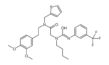 2-[butyl-[[3-(trifluoromethyl)phenyl]carbamoyl]amino]-N-[2-(3,4-dimethoxyphenyl)ethyl]-N-(thiophen-2-ylmethyl)acetamide结构式