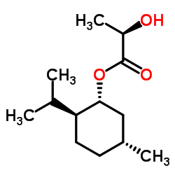 (1R,2S,5R)-2-异丙基-5-甲基环己基(R)-2-羟基丙酸酯结构式