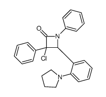 3-chloro-1,3-diphenyl-4-(2-pyrrolidin-1-ylphenyl)azetidin-2-one结构式