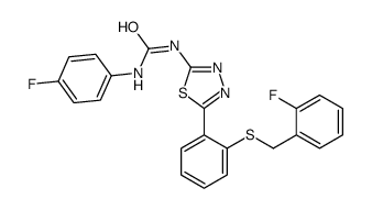 1-(4-fluorophenyl)-3-[5-[2-[(2-fluorophenyl)methylsulfanyl]phenyl]-1,3,4-thiadiazol-2-yl]urea结构式