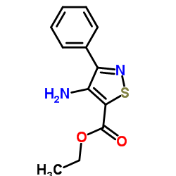 4-氨基-3-苯基异噻唑-5-羧酸乙酯结构式
