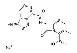 sodium,(6R,7R)-7-[[(2E)-2-(2-amino-1,3-thiazol-4-yl)-2-methoxyiminoacetyl]amino]-3-methyl-8-oxo-5-thia-1-azabicyclo[4.2.0]oct-2-ene-2-carboxylate Structure