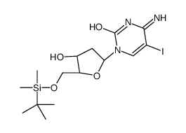4-氨基-1-((2R,4S,5R)-5-(((叔丁基二甲基硅烷基)氧基)甲基)-4-羟基四氢呋喃-2-基)-5-碘嘧啶-2(1H)-酮结构式