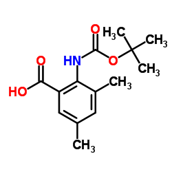 Boc-2-氨基-3,5-二甲基苯甲酸结构式
