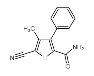 5-氰基-4-甲基-3-苯基噻吩-2-甲酰胺结构式