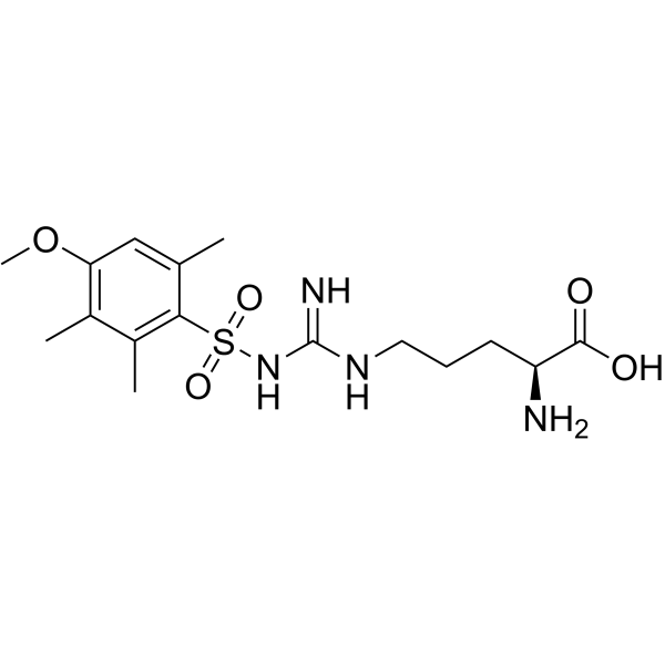 N'-(4-甲氧基-2,3,6-三甲基苯磺酰基)-L-精氨酸结构式