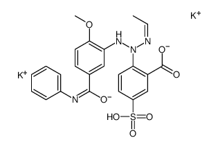 dipotassium 2-[1-ethyl-3-[2-methoxy-5-[(phenylamino)carbonyl]phenyl]triazen-2-yl]-5-sulphonatobenzoate结构式