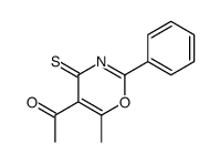 1-(6-methyl-2-phenyl-4-sulfanylidene-1,3-oxazin-5-yl)ethanone结构式