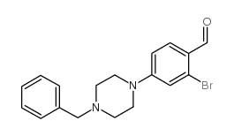 4-(4-苄基-1-哌嗪)-2-溴苯甲醛结构式