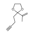 2-but-3-ynyl-2-prop-1-en-2-yl-1,3-dioxolane结构式